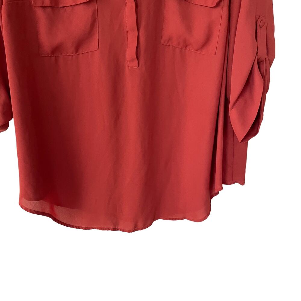 Torrid Harper Orange Half Button Down Blouse Size… - image 4